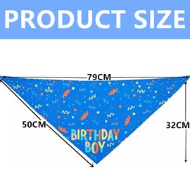 Norhogo Dog Birthday Bandana, Triangle Dog Scarf for Small, Medium, Large Dogs, Bandana for Dogs Puppy Birthday Party, Boy Dog Happy Birthday Bandana, Blue