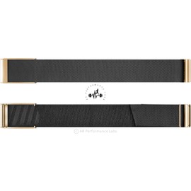 AR LABS SuperKnit Luxe Whoop 4.0 Compatible Band | Premium Ultra-Soft Weave | Stainless Steel Precious Metal PVD Treated | Includes Hook, Clasp & Slider – UK Company (Onyx Black with Rose Gold)