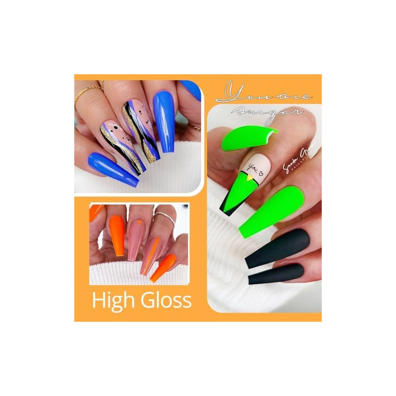 UR SUGAR Juego de esmalte de uñas de gel neón,