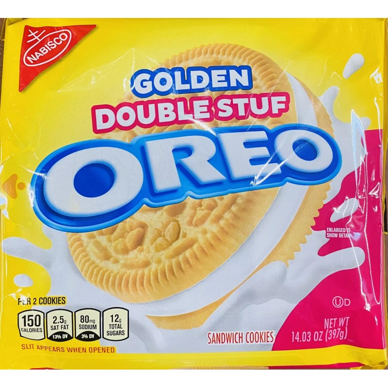 Oreo NABISCO OREO GOLDEN DOUBLE STUF Vanilla Creme Sandwich Cookies
