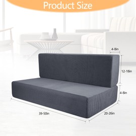 2 Set Grey RV Dinette Cushion Cover,Washable Elastic Cushion Slipcovers Stretchable RV Sofa Cover-Loveseat Sofa Furniture Protector for RV Camper Car Bench Seats,2 Backrest Cover 2 Bench Cover