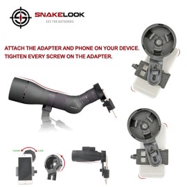 Snakelook™ Scope Phone Adapter, Spotting Scope Smartphone Telescope Phone Mount, Camera Scope Mount, Spotting Scope Phone Adapter, Universal Adapter Easily Fits Any Smartphone (2.2’’_ 4’’ Width).