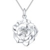 ZDaoBen Rose Necklace Pendant for Women Sterling Silver Rose Flower