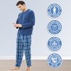 iceBoo Mens Fleece Pyjamas Set - V Neck Top &