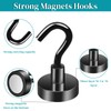 MIN CI 18pcs Black Strong Magnetic Hooks, 20mm Strong Magnets