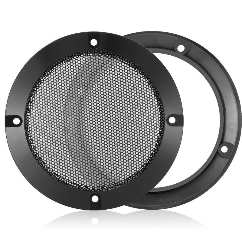 Facmogu 2PCS 4" Black Round Speaker Grills Cover, Metal Mesh