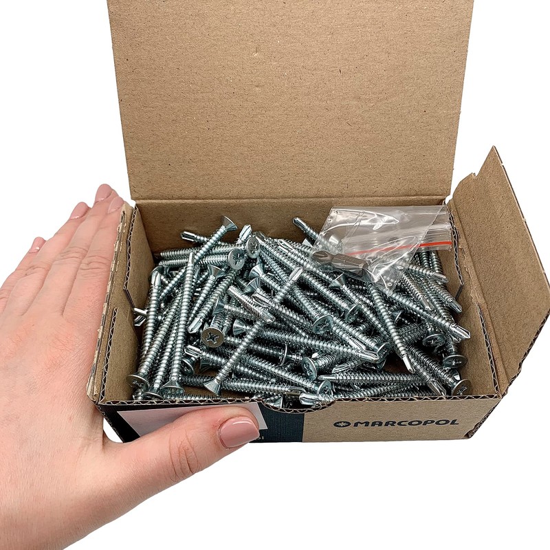 Pack of 100 DIN 7504 P Galvanised Steel 4.8 x