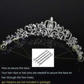 cnomg hair accessory, crown, tiara, children, photography, party, girl, wedding, coming-of-age ceremony, birthday party, bride, hair ornament, 6.7 x 3.5 x 2.0 inches (17 x 9 x 5 cm)
