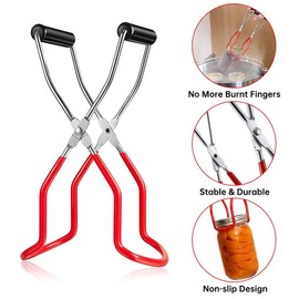 Stainless Steel Canning Funnel Set, Jar Funnel Lifter with Grip Handle for Wide Mouth and Regular Jars Mason Canning Funnel for Transferring Spices, Liquids, Beans, Jam (5PCS)