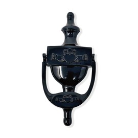 Exclusively Irish Claddagh Door Knocker for Front Door Celtic Brass Knocker Welcome Gift for Home 8'' (Black Brass)
