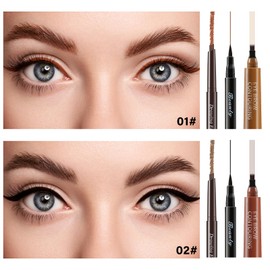 Boobeen 3Pcs Augen-Makeup-Stift-Braun gefärbt-Flüssige Augenbrauenstift, Augenbrauenstift und Eyeliner, Eye Pencil Kit für Augen Kontur