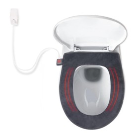 Hudson Comfort Heated Toilet Seat Cover – USB Powered Toilet Seat Warmer – Adjustable Temperature Levels Toilet Seat Cover with Soft Plush Fabric – Hand Wash and Easy Installation (Elongated)