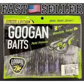 Googan Baits 10-Pack Googan Baits KRACKIN’ CRAW 3 Soft Fishing Bait Lure Green Pumpkin Purple