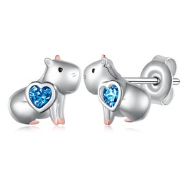 Capybara Gifts Capybara Earrings 925 Sterling Silver Capybara Stuff Birthday Gifts Jewelry for Women (December)