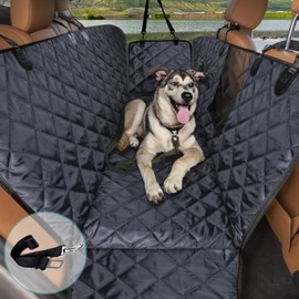 comwish Dog Seat Cover, Waterproof Dog Car Seat Cover for Back Seat with Mesh Window Durable Scratchproof Nonslip Dog Car Hammock with Universal Size Fits for Cars, Trucks & SUVs