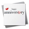 Claire Giles Hearts and Stars Happy Anniversary Card, Black/Red