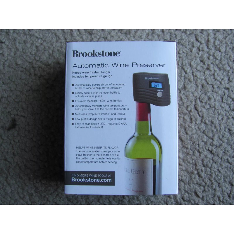 Brookstone Brand New Brookstone Automatic Wine Preserver includes temperature gauge