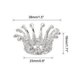 sourcing map Crystal Ball Display Holder Crown Shaped Egg Stand Alloy Glass Ball Stand Display 1.5 Inch Silver Tone for Crystal Ball Display Decoration