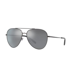 Brooks Brothers Men's BB4064 Aviator Sunglasses, Matte Gunmetal/Grey Mirrored, 60 mm