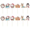 36 piezas de decoración para cupcakes de Navidad, muñeco de