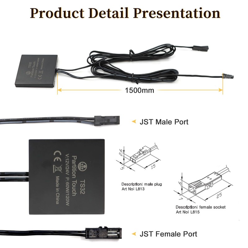 VST Dimmer Light Switch, Concealed Touch Dimmer Switch for Smart