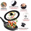 Granite-Black 10-11-12in Universal Lid for Pots,Pans,Skillets,Replacement Frying Pan Cover,Cookware Lids,Tempered