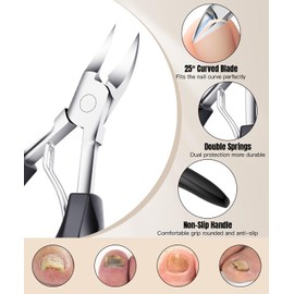 Toenail Clippers for Thick Nails - Ingrown Toenail Removal Kit - 12Pcs Podiatrist Grade Toe Nail Clippers for Seniors Men Women - Professional Home Pedicure Tools for Feet