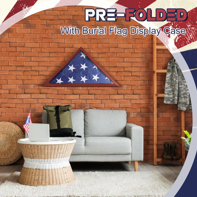Mindsoft Flag Case for Burial with Folded Memorial American Stars