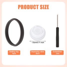 10pcs Lid Replacement Valves & Gasket for Gatorade Water Bottle GX 30oz and Squeeze Bottle 32oz, Bottle Top Dispensing Valves Plastic Insert & Bottle Rubber Seals & Screwdriver for Gatorade Bottle