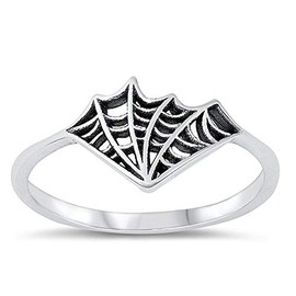 CloseoutWarehouse Sterling Silver Spider web Ring Size 4
