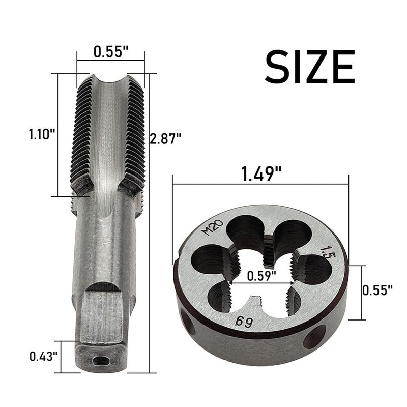 M20x1.5mm Tap Metric Tap and Die Set Right Hand Thread