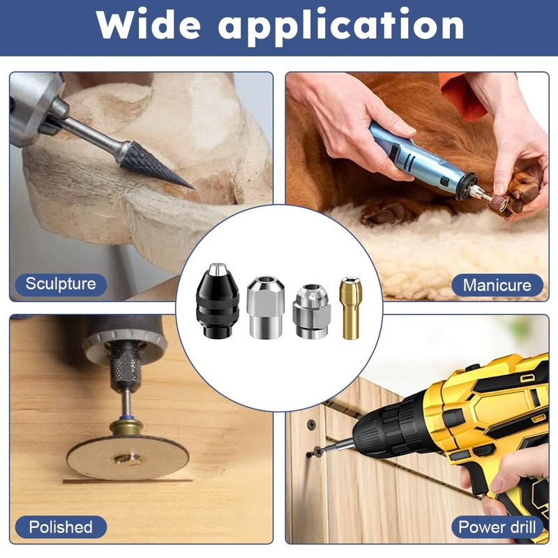 EMVANV 28pcs/Set Drill Chuck Collet for Dremel, 1/32 to 1/8inch,