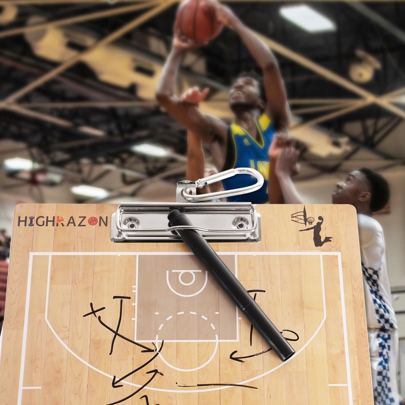 HIGHRAZON Basketball Coaches Clipboard,White Double-Sided Dry Erase Coach Clipboard, Color