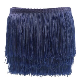 YYCRAFT 10 Yards 8 Inch Wide Tassel Curtian Fringe Trim by The Yard for DIY Sewing Crafts Clothing Curtains Decoration (Navy)