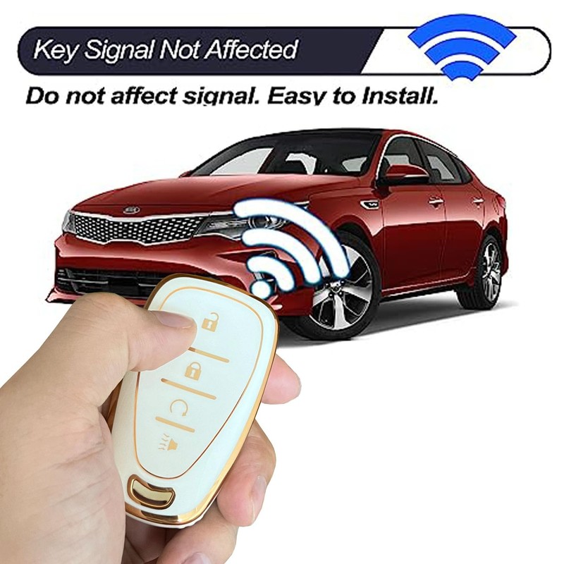 WENHENI for Chevy Key Fob Cover with Keychain Fit for