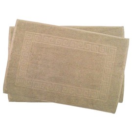 Julie Julsen Pack of 2 50 x 80 cm Bath Mat in Premium Quality 900 gm2 in Current Colours and 4 Sizes Cotton Bath Mat Shower Mat Design Spiral Sand