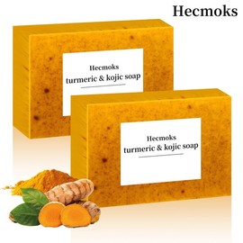 Hecmoks Lemon Turmeric Kojic Acid Soap – Deep Cleansing & Nourishing Bar with Vitamin C & Chamomile for Radiant Skin & Dark Spot Removal Springtok - Scent: 2PCS