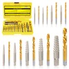 18PCS Screw Extractor Set, 37# Cr-Mo & 6542 HSS Steel
