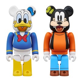 Medicom Toy BE@RBRICK DONALD DUCK & GOOFY 2 PCS SET Total Height: Approx. 2.8 inches (70 mm), Non-scale, Painted Finished Figure