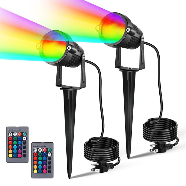LemonBest Landscape Lighting - 6W RGB Color Changing Halloween Landscape