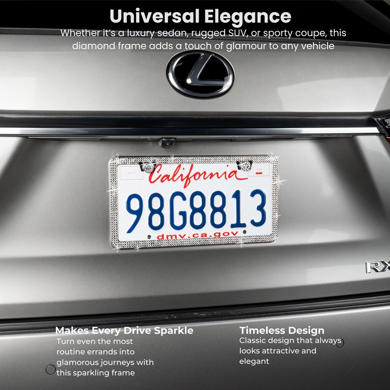 SunplusTrade SunplusTrade Bling License Plate Frame for Women 2 Pack