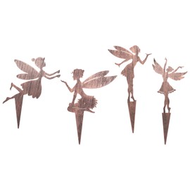 SweetSerenade Metal garden plug-in decorative flower fairy ornaments 4pcs