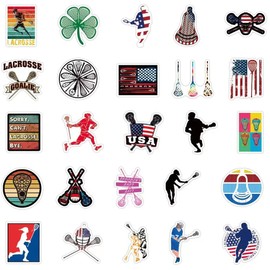 Lacrosse Stickers |50Pcs Lacrosse Waterproof Vinyl Decals for Water Bottles Laptop Luggage Cup Computer Mobile Phone Skateboard Guitar Décor