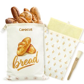 Reusable Beeswax Bags for Homemade Sourdough Bread, Detachable Easy-Clean Design for Fresh Storage, Plastic-Free Kitchen Use, 2 Pack