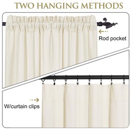 StangH Ivory White Velvet Curtains for Sliding Door Luxury Room Darkening Thermal Curtains for Winter, Rod Pocket Drapes for Living Room/Bedroom Window Decor, W62 x L84, 2 Panels