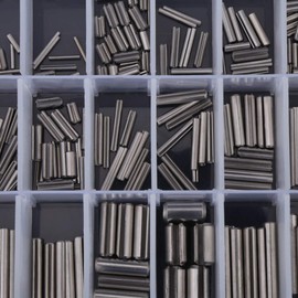 280Pcs Stainless Steel Spring Tension Pins Set, Spring Dowel Tension Pin M1.5/M2/M2.5/M3/M4/M5/M6/M8 with Box