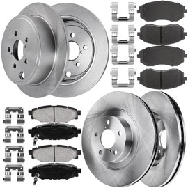 AUTOCLUB Front 11.54 in and Rear 11.25 in Brake Kit for 2008-2011 2013 Subaru Impreza, 2009-2010 Forester, 22010-2013 Legacy Outback Brakes Rotors and Ceramic Pads Replacement 31407 929 31509 1114