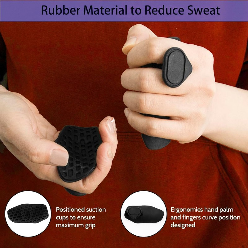 Anti-Slip Workout Grips, Ergonomic Rubber Hand Protector Gloves for Gym