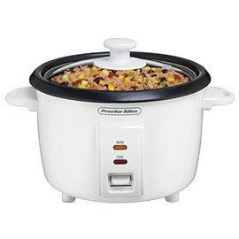 Proctor Silex Rice Cooker & Food Steamer, 8 Cups Cooked (4 Cups Uncooked), White (37534NR)