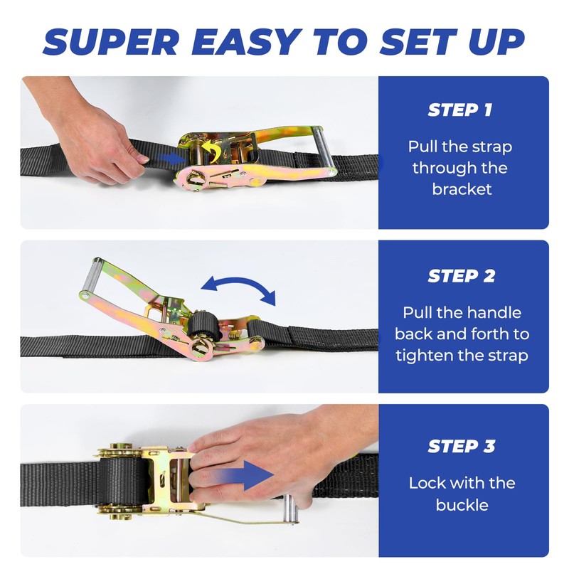 Trekassy Car Tie Down Straps for Trailers with Snap Hooks